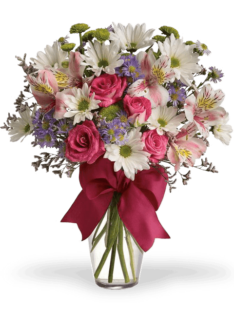 Bouquet di alstromeria rose e margherite
